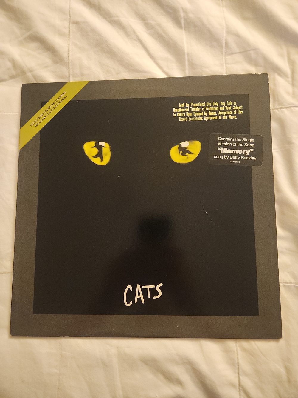 Cats Musical Vinyl Record - DJ COPY FROM SECRET STASH! NEVER PLAYED